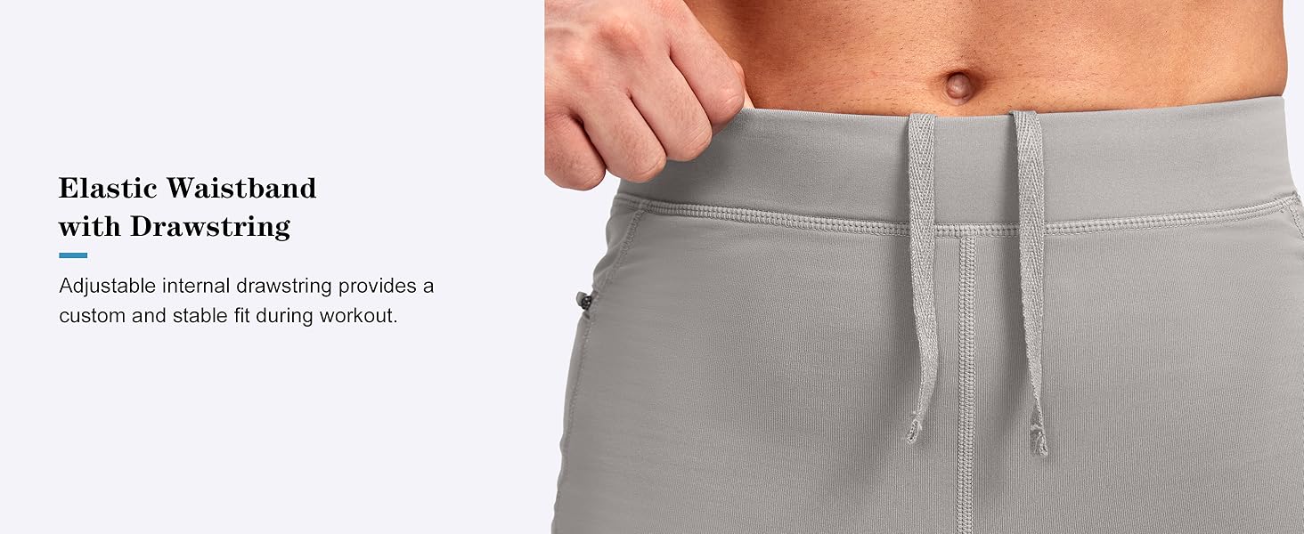 Pudolla Men's Thermal Running Tights with 3 Zipper Pockets