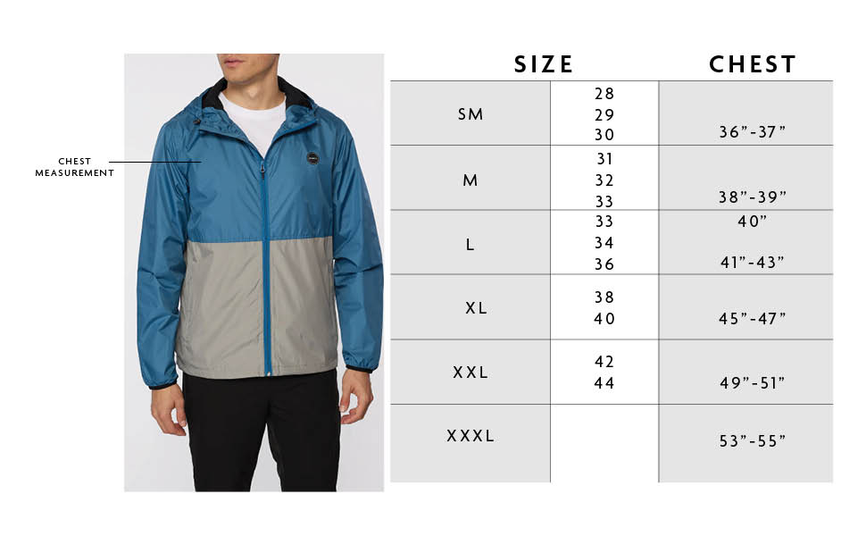 Mens Jacket Size Chart