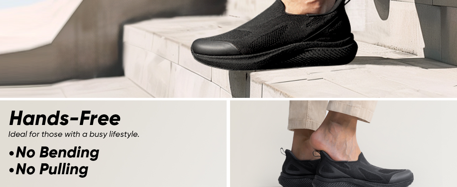 men slip on hands-free slip-ins walking tennis running shoe sneakers non slip resistant athletic