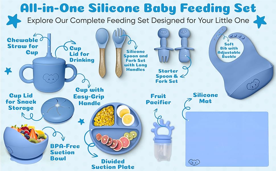 SILICONE BAY FEEDING SET