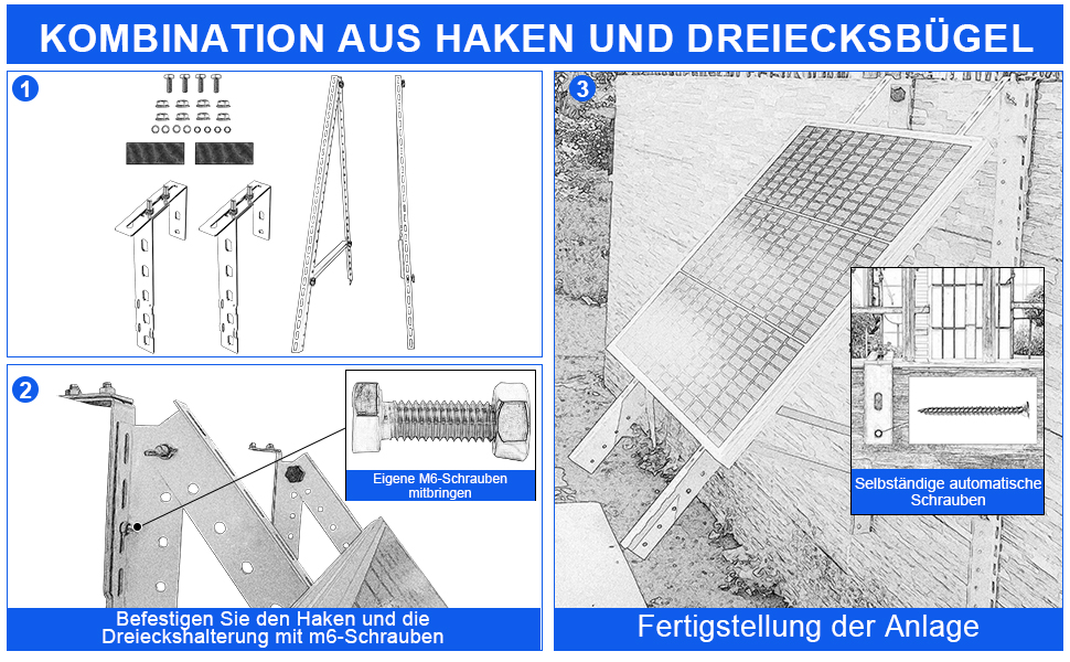 Solarpanel Halterung Haken Balkon