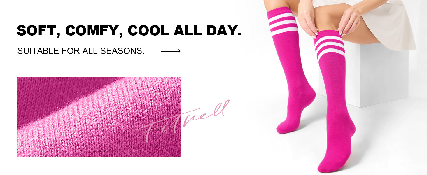 Hot pink knee high socks