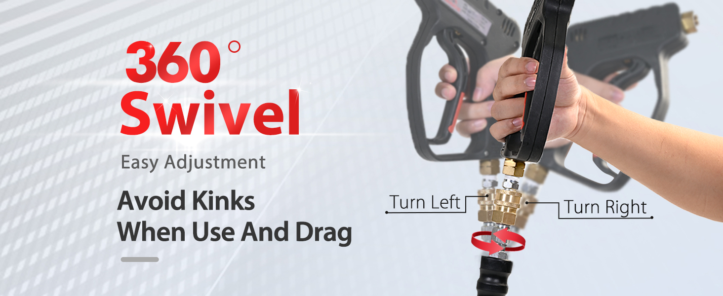 Kink free pressure washer hose