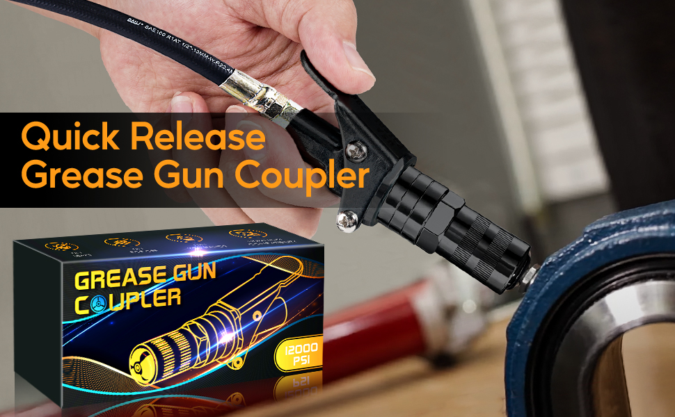 CAREVER Grease Gun Coupler Zerk Fittings Quick Lock and