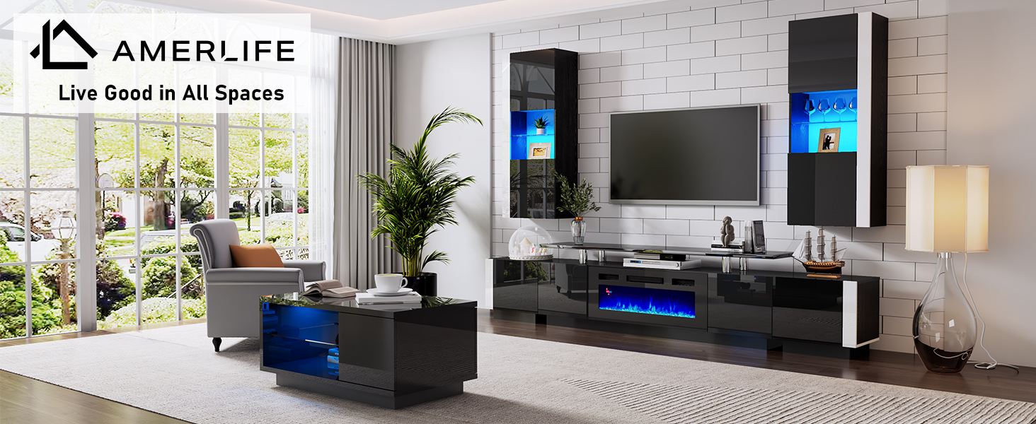 low electric fireplace tv stand