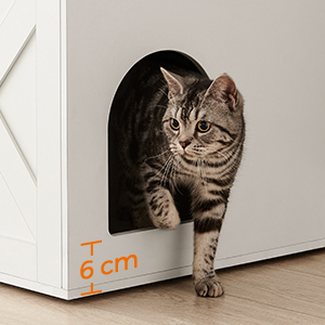 Feandrea Maison De Toilette Chat, Meuble Litière Chat, Avec Séparateur Amovible, Cache-litière Pour Chat, Table, 80 X 53 X 50 Cm, Blanc Par SONGMICS 16 1