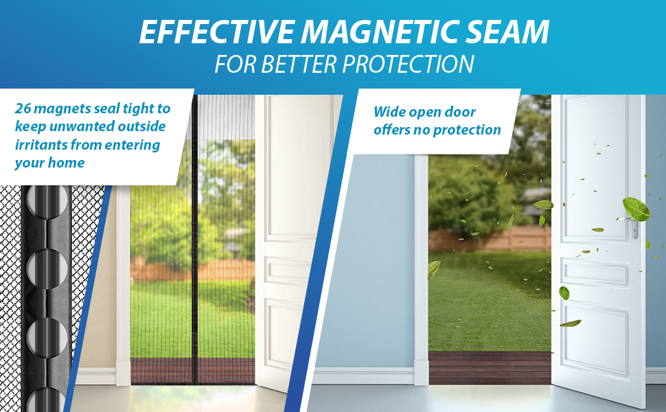 Flux Phenom Screen Door Easy Install Heavy Duty Mesh, Self