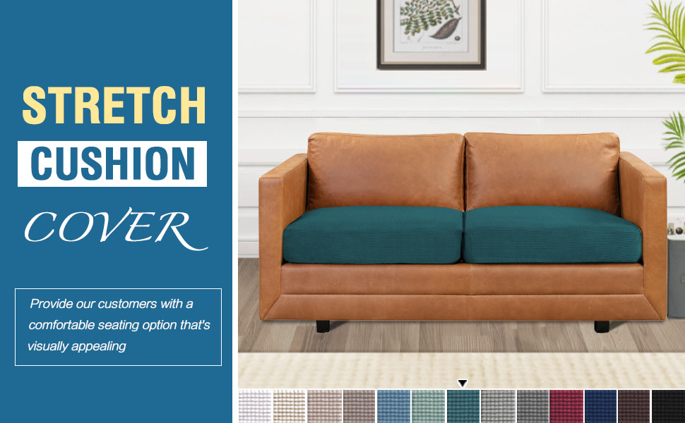 H.VERSAILTEX Super Stretch Individual Seat Cushion Covers Sofa Covers Couch Cushion