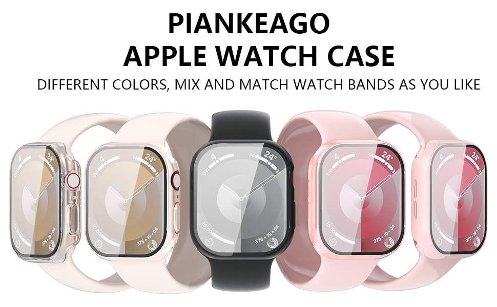Piankeago 3Pack Case for Apple Watch Series 7/8/9 45mm
