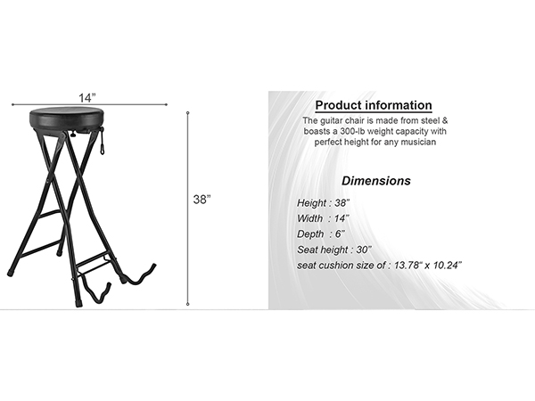 Amazon.com: Gearlux Foldable Guitar Stool with Padded Seat