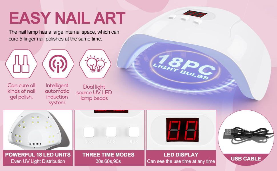 Peacecolor Gel Nail Polish Kit with U V Light Starter Kit 15pcs Gel