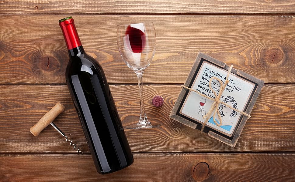 zumatico wine funny coasters women gift gifts housewarming house warming wood rustic set quote