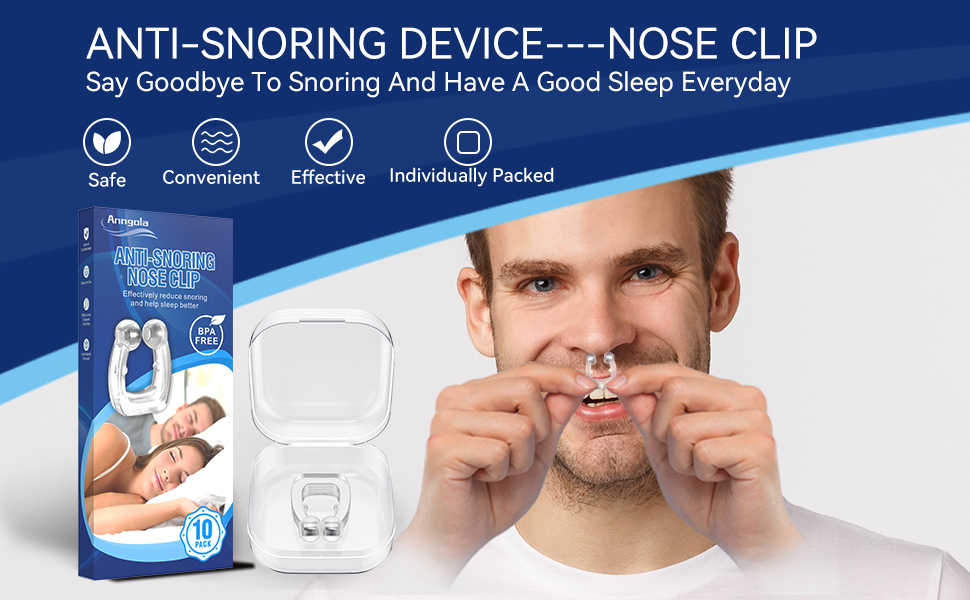 Anngola Snoring Solution, Silicone Anti Snoring Nose Clip