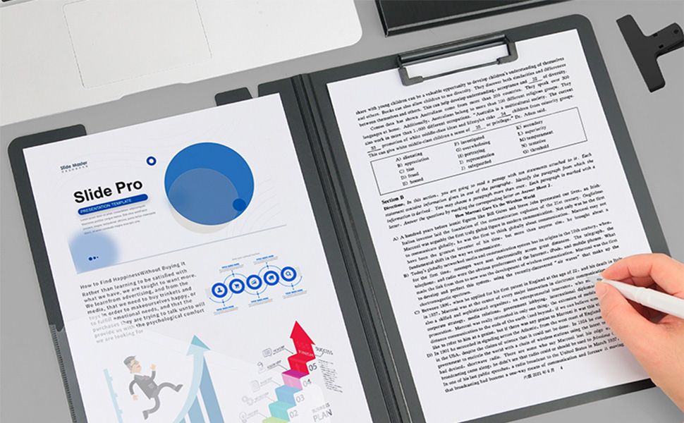 URbantin A4 Clipboard Folder,A4 Foldable Clipboards with