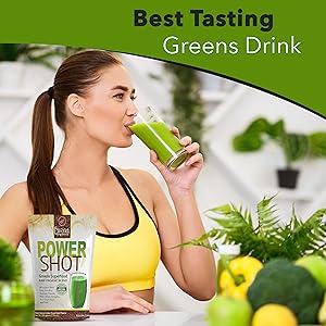 Green smoothies with power shot greens superfood blend