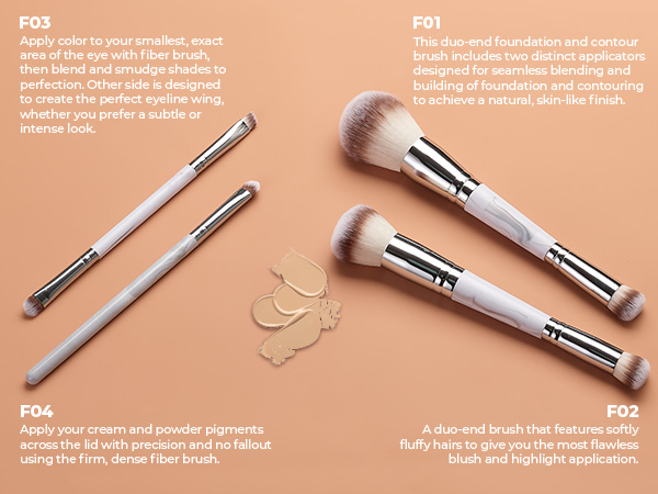 Amazon.com: Double Ended Makeup Brush Two-In-One Makeup