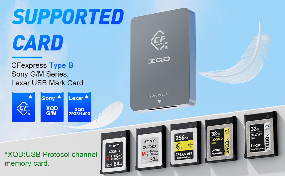 CFexpress Card Reader & XQD Card Reader, 10Gbps Type B