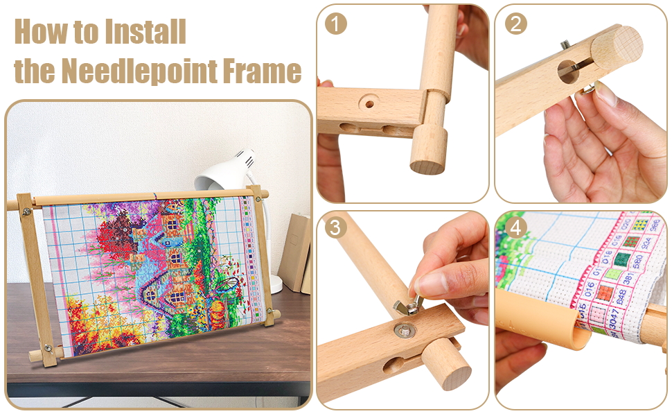 Cross Stitch Scroll Frame Holder for Embroidery Tapestry