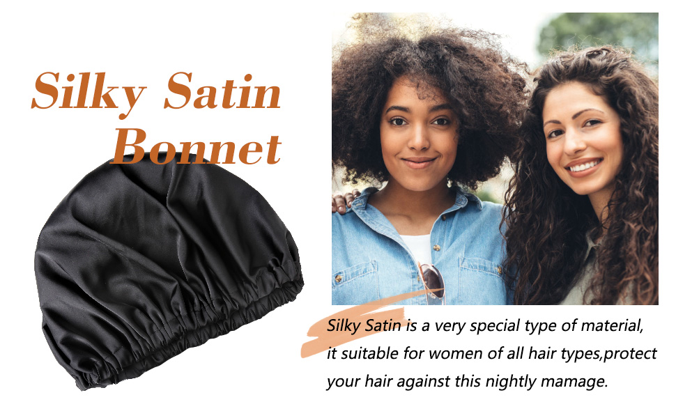 Satin Bonnet for Black Women Sleeping