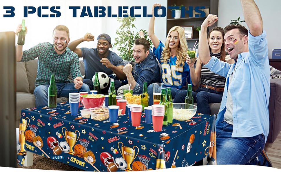 sports birthday tablecloth