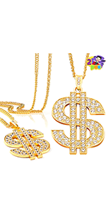2 Pcs Halloween Gold Dollar Chain