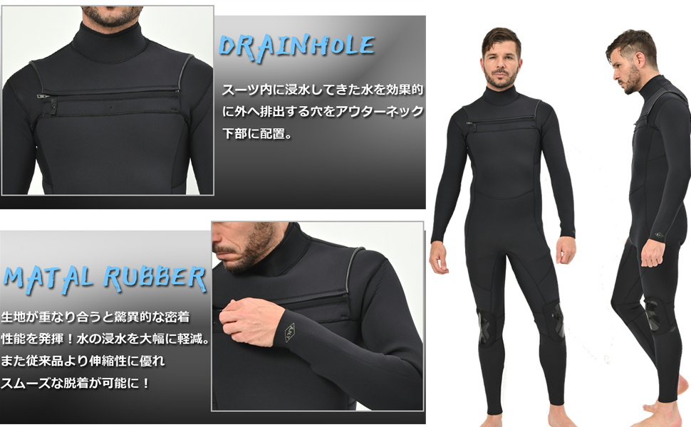 AND NEW YOU ウェットスーツ フルスーツ 3/2㎜ LW メンズ 美品 ZCCO ウェットスーツ メンズ 3/2 フルスーツ チェストジップ