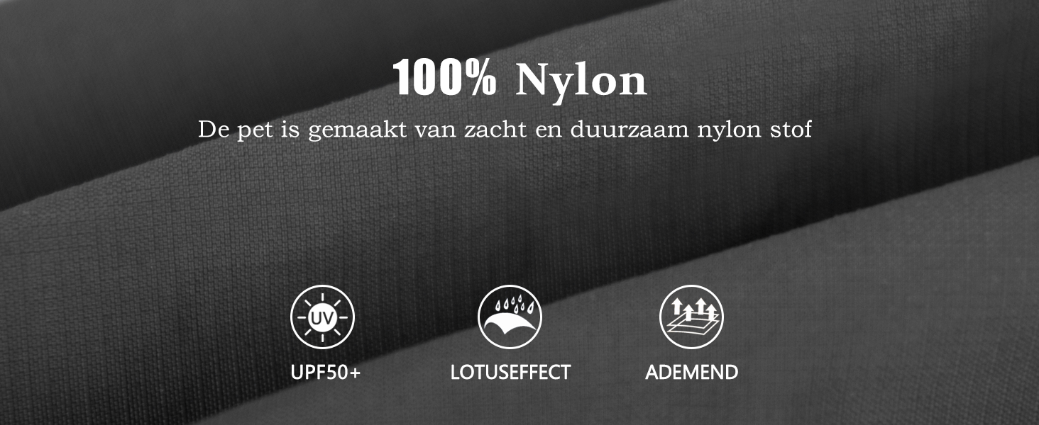 De pet is gemaakt van zacht en duurzaam nylon stof