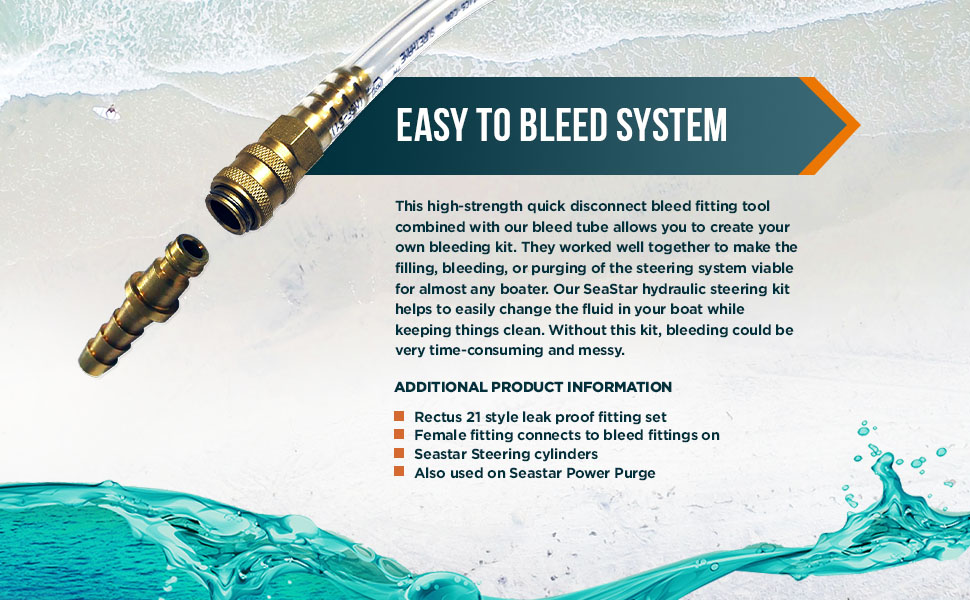 Marine Tech Tools Bleed Fitting Quick Disconnect Tool Seastar Bleed Fitting Tool Hydraulic