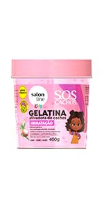 Salon Line, Gelatina Capilar Hidratante, Maracujá, #todecacho Kids, Vegana - Para Cabelos Ondulados, Cacheados e Crespos, Salon Line, 550g