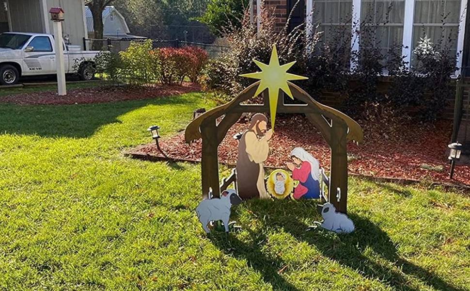 TADEAU Outdoor Nativity Scene,Holy Family Nativity Scene,Nativity Figurine Set,Yard