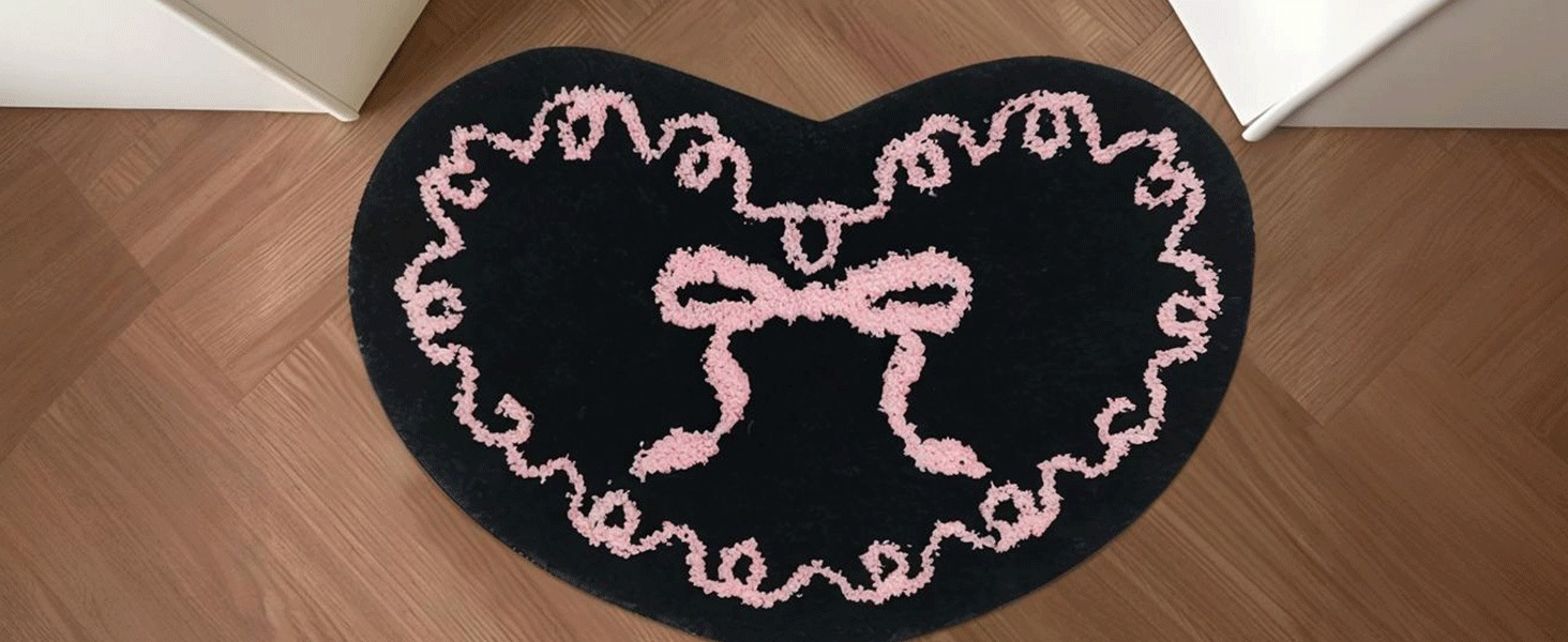heart bath rug