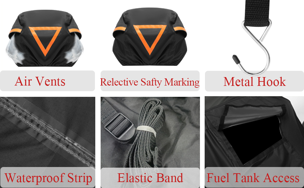 Cholila Cover Snowmobile Cover Fit 101" 118" L with 4 Buckle Straps