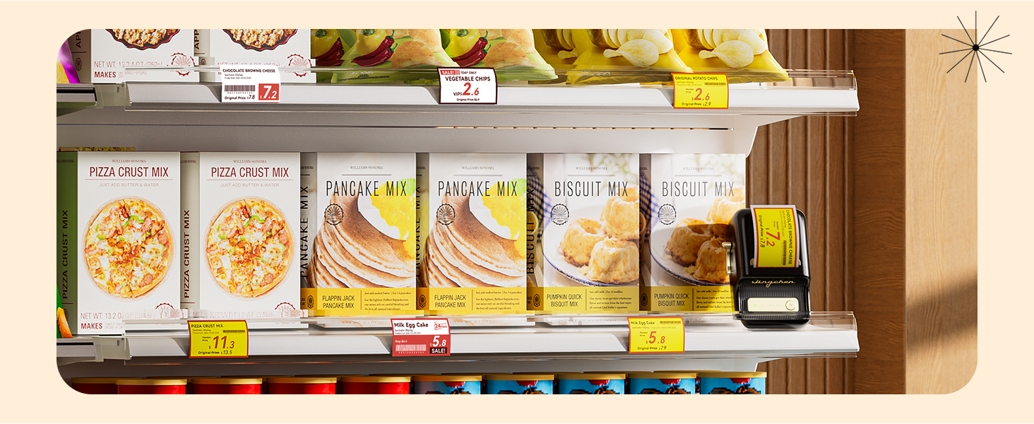 you can print Supermarket product labels, product names, certificates, warning slogans with b21pro