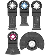 BOSCH OSL005C 5-Piece Starlock Oscillating Multi Tool Assorted Set Blades for Mixed Applications ...