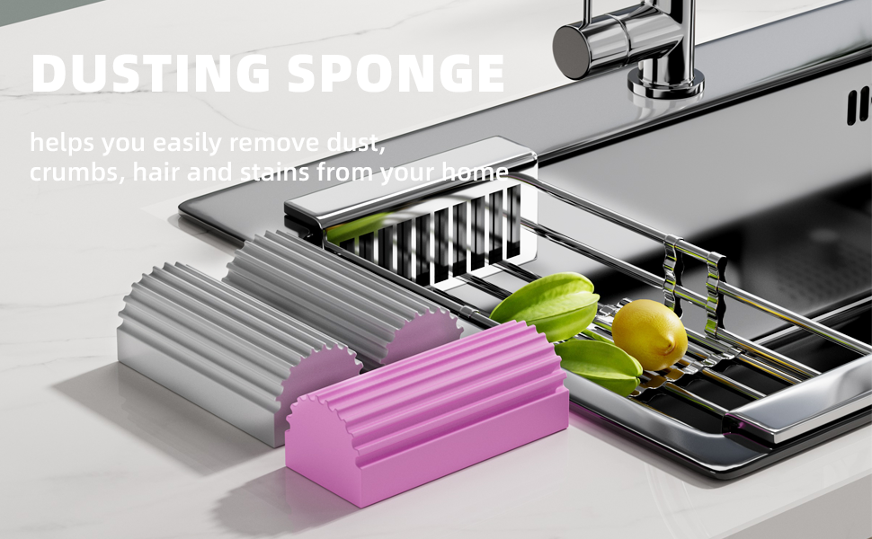 AUMUKA Damp Clean Duster Sponge,4 Pack Dusting Sponge