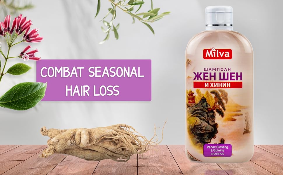 Milva Shampooing fortifiant et régénérant au ginseng avec quinine