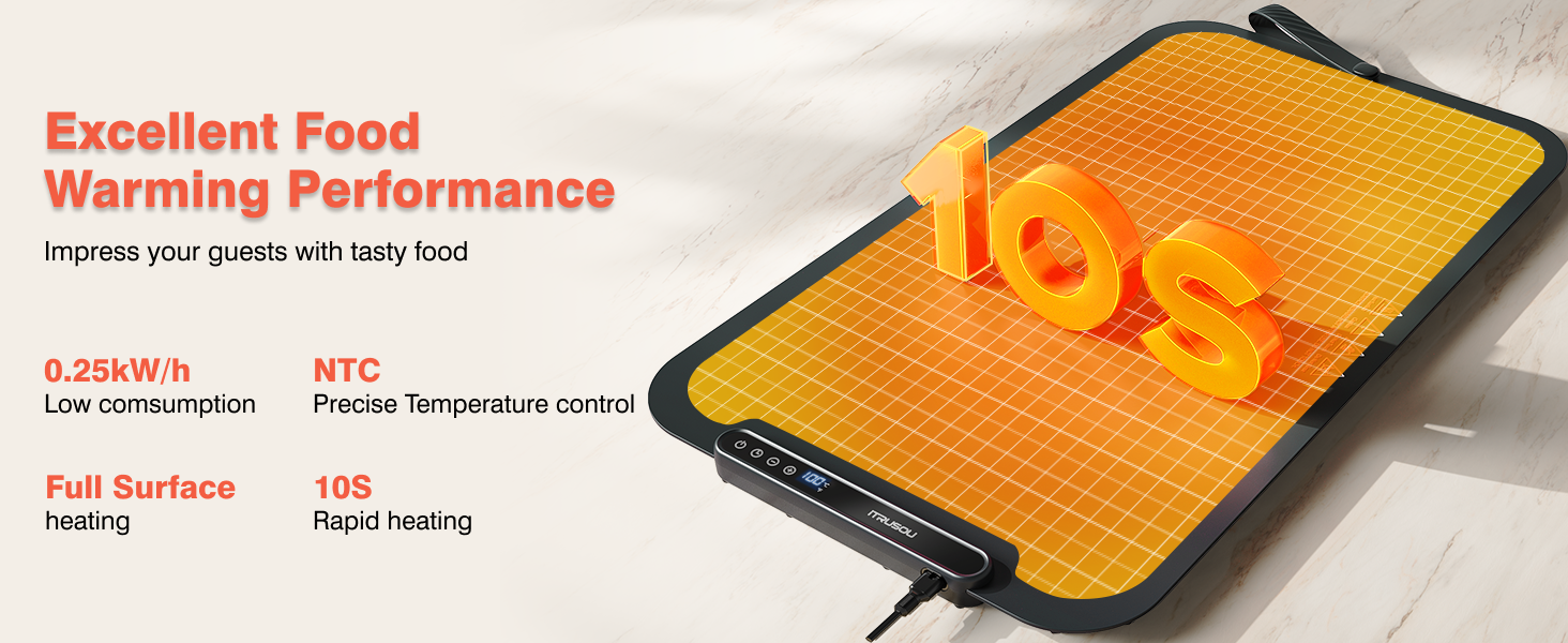 iTRUSOU Silicone Warming Mat for Food full surface heating