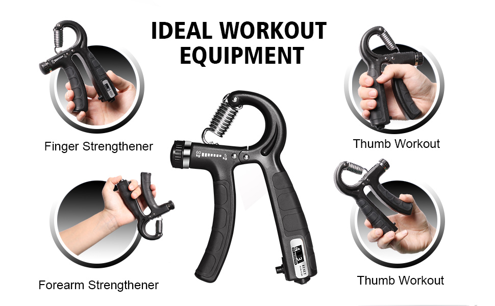 CRAZYROPE Hand Grip Strengthener with Counter,NonSlip Grip Strength