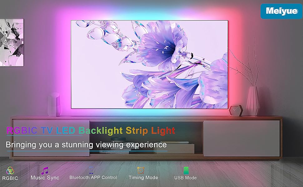 Meiyue LED TV Backlights, 4M TV LED Lights for 5575 inch TV, PC