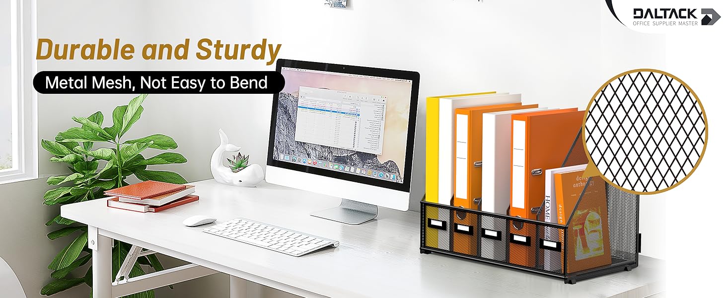 DALTACK Desk Organizers Metal Magazine File Holder with 5