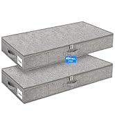 punemi Low Profile Under Bed Storage, 4 Inch Height Underbed Storage Containers With Sturdy Sidew...