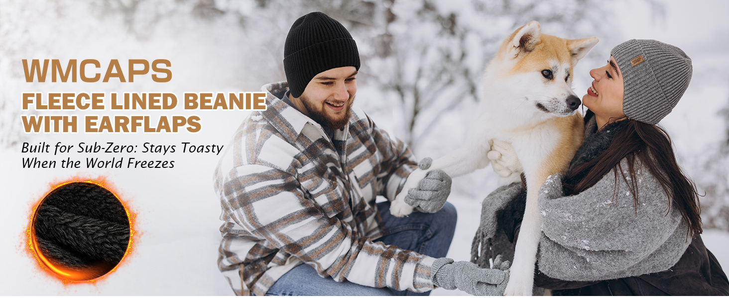 Wmcap mens winter hat with ear flaps