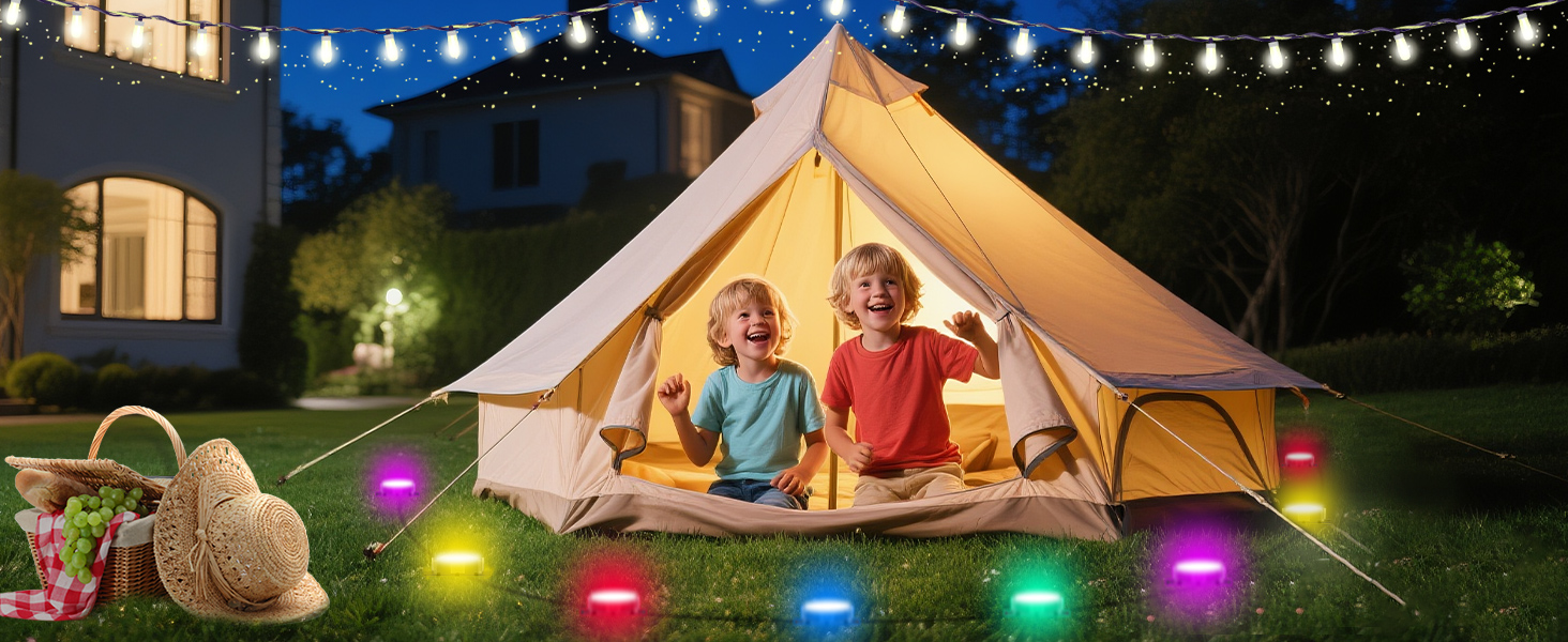 2-in-1 Eaves &amp; Ground Stakes LED String Light
