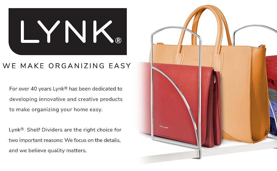 LYNK® Tall White Shelf Dividers Linen Closet Organizers