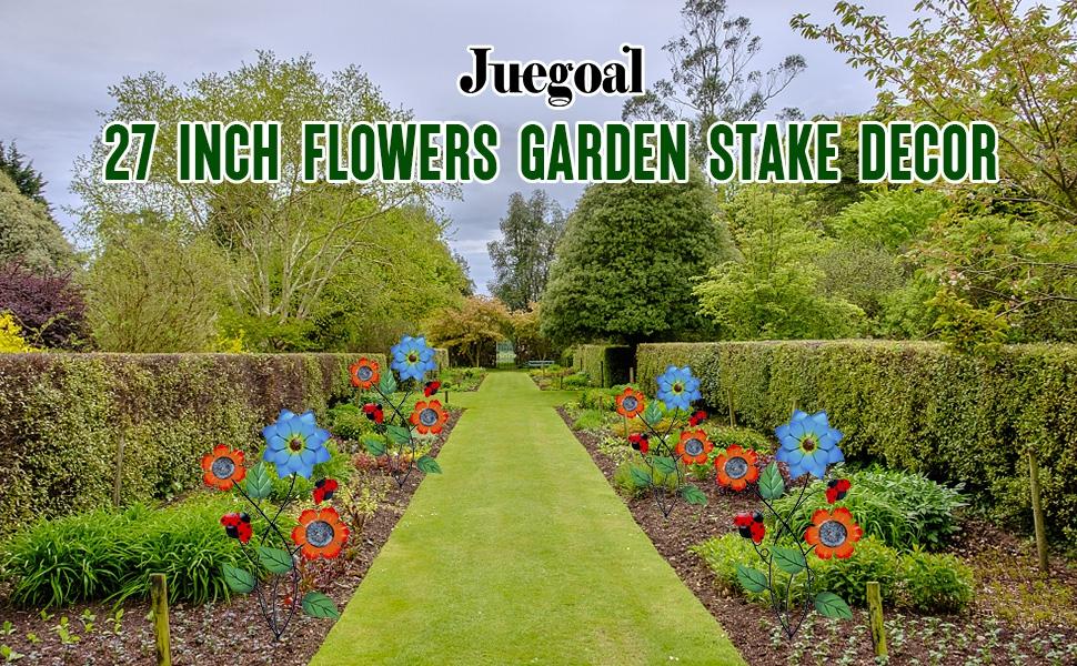 Juegoal 28 Inch Flowers Garden Stake Decor