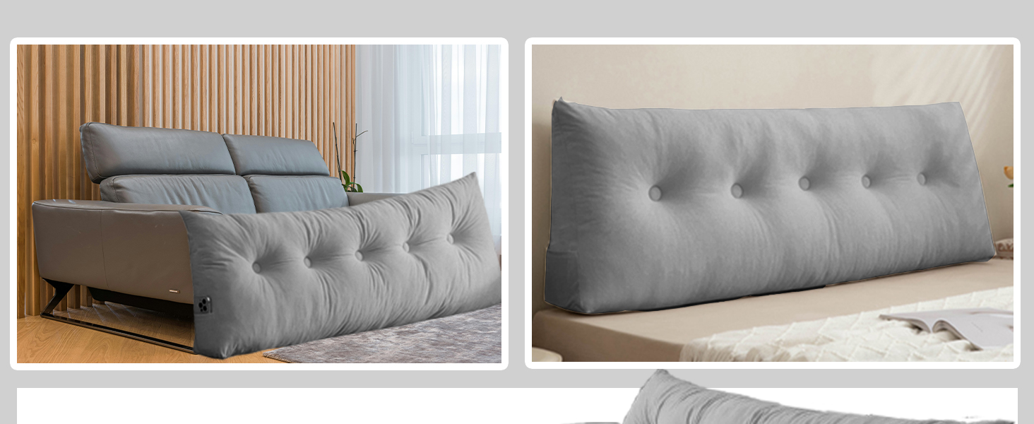 dark grey--dorm wedge headboard pillow twin xl