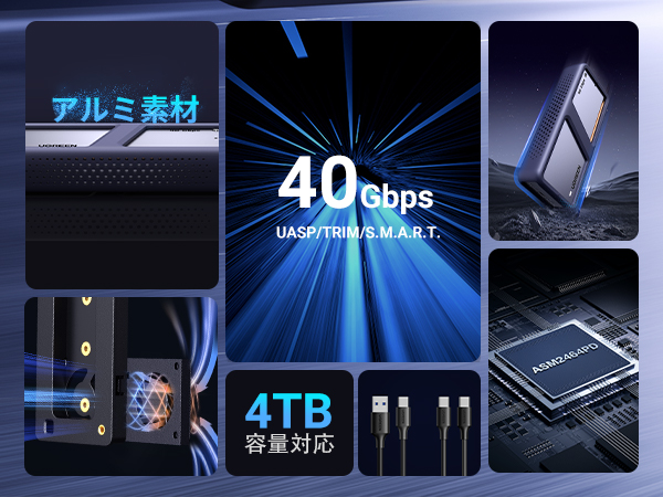 Amazon.co.jp: UGREEN M.2 SSD 外付けケース 【USB4 40Gbps】 M