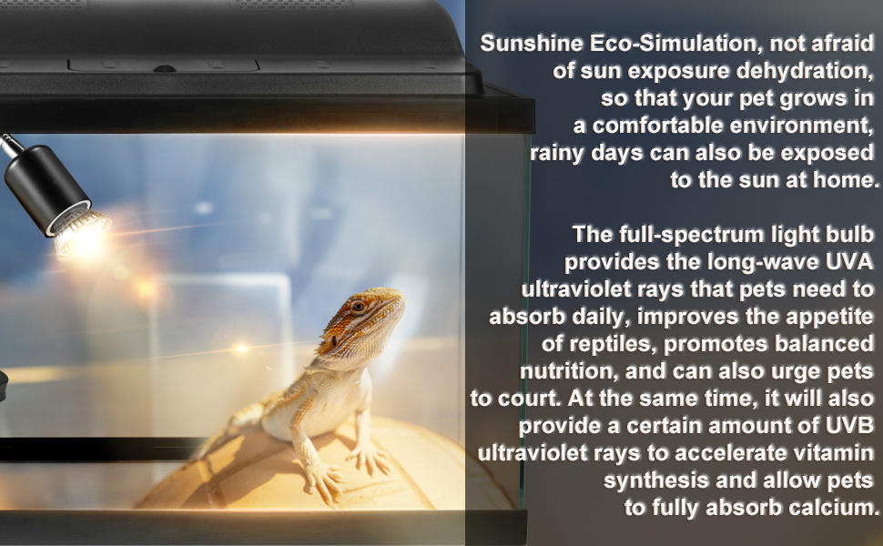 kailund Reptile Heat Lamp, UVA/UVB Habitat Warm Heating