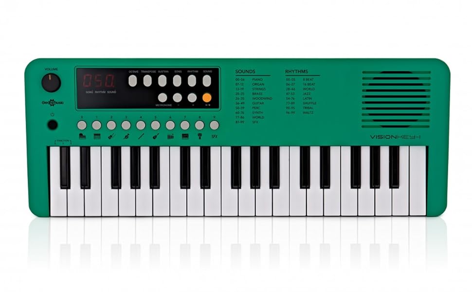Gear4music VISIONKEY1 Mini Piano Keyboard with Headphones 37 Key