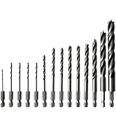 NordWolf Brad Point Wood Drill Bit Set 14-Piece for Carpenter Wood Working Double Flutes for Fast...